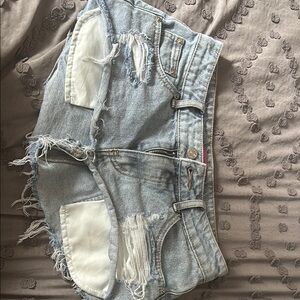 Edikted Light Blue Denim Shorts